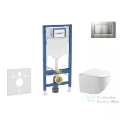   Geberit Duofix falra szerelhető WC szett, Kielle Gaia kompakt WC soft close ülőkével, Geberit Sigma 30 matt/fényes króm nyomólappal SANI11CA1128B