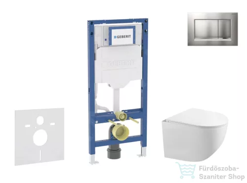Geberit Duofix falra szerelhető WC szett, Kielle Gaia kompakt WC soft close ülőkével, Geberit Sigma 30 matt/fényes króm nyomólappal SANI11CA1128B