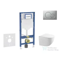   Geberit Duofix falra szerelhető WC szett, Kielle Gaia kompakt WC soft close ülőkével, Geberit Sigma 01 matt króm nyomólappal SANI11CA1129B