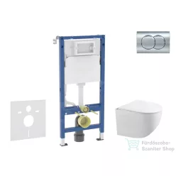   Geberit Duofix falra szerelhető WC szett, Kielle Gaia kompakt WC és softclose ülőkével, Geberit Delta 01 króm nyomólappal SANI11CA1130B