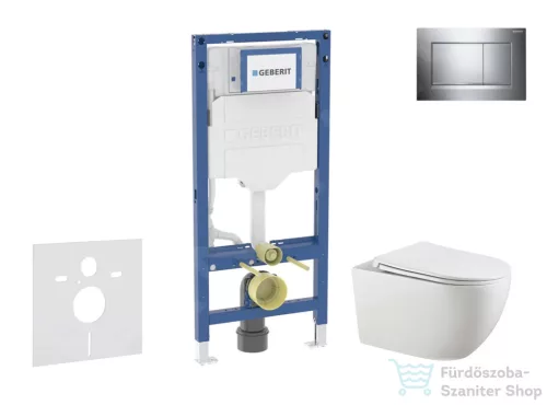 Geberit Duofix falra szerelhető WC szett, Kielle Gaia WC és soft close ülőkével, Geberit Sigma 30 fényes/matt króm nyomólappal SANI11CA1133B