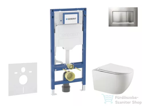 Geberit Duofix falra szerelhető WC szett, Kielle Gaia WC és soft close ülőkével, Geberit Sigma 30 matt/fényes króm nyomólappal SANI11CA1134B