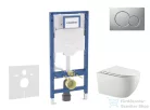 Geberit Duofix falra szerelhető WC szett, Kielle Gaia WC és soft close ülőkével, Geberit Sigma 01 matt króm nyomólappal SANI11CA1135B