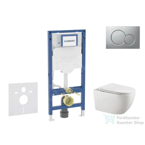 Geberit Duofix falra szerelhető WC szett, Kielle Gaia WC és soft close ülőkével, Geberit Sigma 01 matt króm nyomólappal SANI11CA1135B