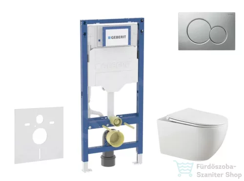 Geberit Duofix falra szerelhető WC szett, Kielle Gaia WC és soft close ülőkével, Geberit Sigma 01 matt króm nyomólappal SANI11CA1135B