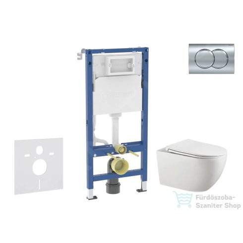 Geberit Duofix falra szerelhető WC szett, Kielle Gaia WC és soft close ülőke, Geberit Delta 01 fényes króm nyomólappal SANI11CA1136B