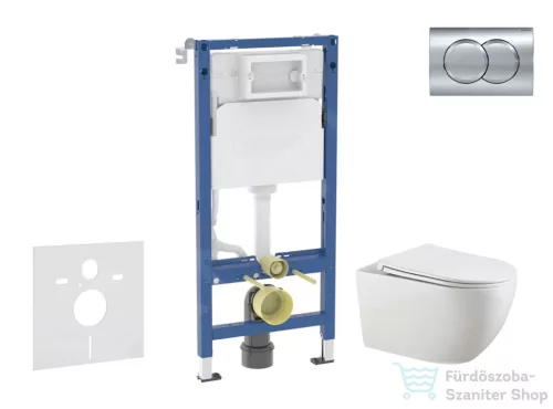 Geberit Duofix falra szerelhető WC szett, Kielle Gaia WC és soft close ülőke, Geberit Delta 01 fényes króm nyomólappal SANI11CA1136B