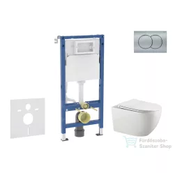   Geberit Duofix falra szerelhető WC szett, Kielle Gaia WC és soft close ülőke, Geberit Delta 01 matt króm nyomólappal SANI11CA1137B