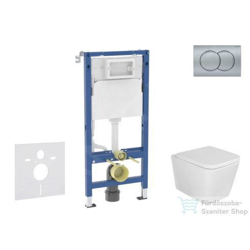 Geberit Duofix falra szerelhető WC szett, Kielle Arkas I WC soft close ülőkével, Geberit Delta 01 matt króm nyomólappal SANI11CA1139B