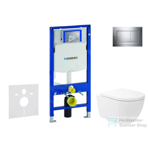Geberit Duofix falra szerelhető WC szett, Kielle Oudee WC és soft close ülőkével, Geberit Sigma 30 króm nyomólappal SANI11CA1147