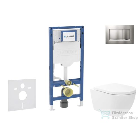 Geberit Duofix falra szerelhető WC szett, Kielle Oudee Vortex WC és soft close ülőkével, Geberit Sigma 30 matt/fényes króm nyomólappal SANI11CA1148B