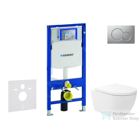 Geberit Duofix falra szerelhető WC szett, Kielle Oudee WC és soft close ülőkével, Geberit Sigma 01 matt króm nyomólappal SANI11CA1149