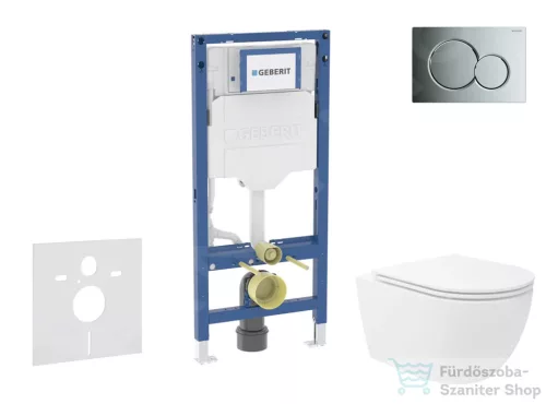 Geberit Duofix falra szerelhető WC szett, Kielle Oudee Vortex WC soft close ülőkével, Geberit Sigma 01 fényes króm nyomólappal SANI11CA1152B