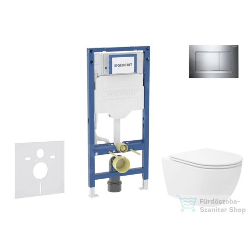 Geberit Duofix falra szerelhető WC szett, Kielle Oudee Vortex WC soft close ülőkével, Geberit Sigma 30 fényes króm nyomólappal SANI11CA1153B