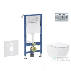   Geberit Duofix falra szerelhető WC szett, Kielle Oudee Vortex WC és soft close ülőke, Geberit Delta 01 fényes króm nyomólappal SANI11CA1156B