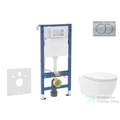   Geberit Duofix falra szerelhető WC szett, Kielle Oudee Vortex WC és soft close ülőke, Geberit Delta 01 matt króm nyomólappal SANI11CA1157B
