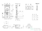 Geberit Duofix falra szerelhető WC szett, Kielle Oudee Vortex WC és soft close ülőke, Geberit Delta 01 matt króm nyomólappal SANI11CA1157B