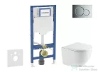 Geberit Duofix falra szerelhető WC szett, Kielle OUDEE Vortex rimless+ WC softclose ülőkével, Geberit Sigma 01 fényes króm nyomólappal, fehér SANI11CA1158