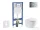 Geberit Duofix falra szerelhető WC szett, Kielle OUDEE Vortex rimless+ WC softclose ülőkével, Geberit Sigma 01 fényes króm nyomólappal, fehér SANI11CA1158