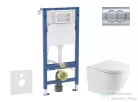Geberit Duofix Basic falra szerelhető WC szett, Kielle OUDEE Vortex rimless+ WC softclose ülőkével, Geberit Delta 01 fényes króm nyomólappal SANI11CA1160