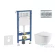 Geberit Duofix Basic falra szerelhető WC szett, Kielle OUDEE Vortex rimless+ WC softclose ülőkével, Geberit Delta 01 fényes króm nyomólappal SANI11CA1160