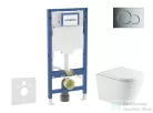 Geberit Duofix falra szerelhető WC szett, Kielle NEFIA Vortex rimless+ WC softclose ülőkével, Geberit Sigma 01 fényes króm nyomólappal, fehér SANI11CA1161