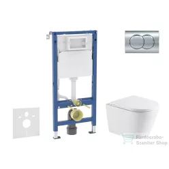   Geberit Duofix Basic falra szerelhető WC szett, Kielle Nefia Vortex rimless+ WC softclose ülőkével, Geberit Delta 01 fényes króm nyomólappal SANI11CA1163