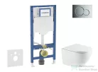 Geberit Duofix falra szerelhető WC szett, Kielle OUDEE Vortex rimless+ WC softclose ülőkével, Geberit Sigma 01 fényes króm nyomólappal, fehér SANI11CA1164