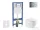 Geberit Duofix falra szerelhető WC szett, Kielle OUDEE Vortex rimless+ WC softclose ülőkével, Geberit Sigma 01 fényes króm nyomólappal, fehér SANI11CA1167