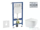 Geberit Duofix Basic falra szerelhető WC szett, Kielle OUDEE Vortex rimless+ WC softclose ülőkével, Geberit Delta 01 fényes króm nyomólappal, fehér SANI11CA1169