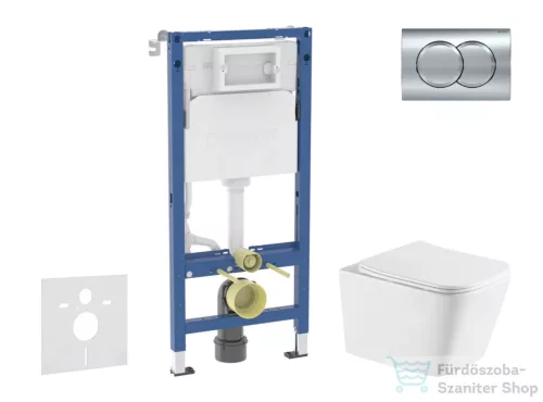 Geberit Duofix Basic falra szerelhető WC szett, Kielle Arkas I WC softclose ülőkével, Geberit Delta 01 fényes króm nyomólappal SANI11CA1172