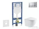 Geberit Duofix falra szerelhető WC szett, Kielle OUDEE Vortex rimless+ WC softclose ülőkével, Geberit Sigma 30 matt/fényes króm nyomólappal, fehér SANI11CA2103