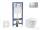 Geberit Duofix falra szerelhető WC szett, Kielle OUDEE Vortex rimless+ WC softclose ülőkével, Geberit Sigma 30 matt/fényes króm nyomólappal, fehér SANI11CA2103