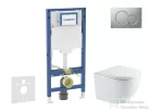 Geberit Duofix falra szerelhető WC szett, Kielle OUDEE Vortex rimless+ WC softclose ülőkével, Geberit Sigma 01 matt króm nyomólappal, fehér SANI11CA2104