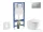 Geberit Duofix falra szerelhető WC szett, Kielle OUDEE Vortex rimless+ WC softclose ülőkével, Geberit Sigma 01 matt króm nyomólappal, fehér SANI11CA2104