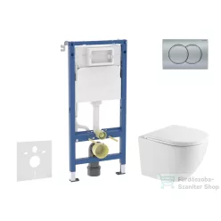   Geberit Duofix Basic falra szerelhető WC szett, Kielle OUDEE Vortex rimless+ WC softclose ülőkével, Geberit Delta 01 matt króm nyomólappal SANI11CA2105