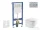 Geberit Duofix Basic falra szerelhető WC szett, Kielle OUDEE Vortex rimless+ WC softclose ülőkével, Geberit Delta 01 matt króm nyomólappal SANI11CA2105