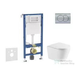   Geberit Duofix Basic falra szerelhető WC szett, Kielle Nefia Vortex rimless+ WC softclose ülőkével, Geberit Delta 01 matt króm nyomólappal SANI11CA2108
