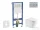 Geberit Duofix Basic falra szerelhető WC szett, Kielle Nefia Vortex rimless+ WC softclose ülőkével, Geberit Delta 01 matt króm nyomólappal SANI11CA2108