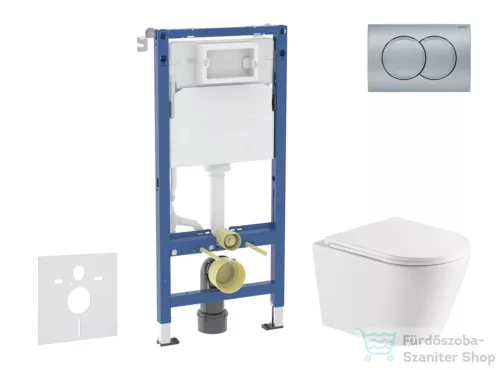 Geberit Duofix Basic falra szerelhető WC szett, Kielle Nefia Vortex rimless+ WC softclose ülőkével, Geberit Delta 01 matt króm nyomólappal SANI11CA2108