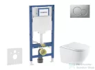 Geberit Duofix falra szerelhető WC szett, Kielle OUDEE Vortex rimless+ WC softclose ülőkével, Geberit Sigma 01 matt króm nyomólappal, fehér SANI11CA2113