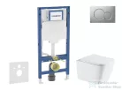 Geberit Duofix falra szerelhető WC szett, Kielle ARKAS I Vortex rimless+ WC softclose ülőkével, Geberit Sigma 01 matt króm nyomólappal, fehér SANI11CA2116
