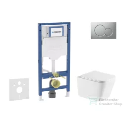   Geberit Duofix falra szerelhető WC szett, Kielle ARKAS I Vortex rimless+ WC softclose ülőkével, Geberit Sigma 01 matt króm nyomólappal, fehér SANI11CA2116