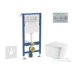   Geberit Duofix Basic falra szerelhető WC szett, Kielle Arkas I WC softclose ülőkével, Geberit Delta 01 matt króm nyomólappal SANI11CA2117