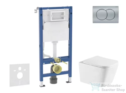Geberit Duofix Basic falra szerelhető WC szett, Kielle Arkas I WC softclose ülőkével, Geberit Delta 01 matt króm nyomólappal SANI11CA2117