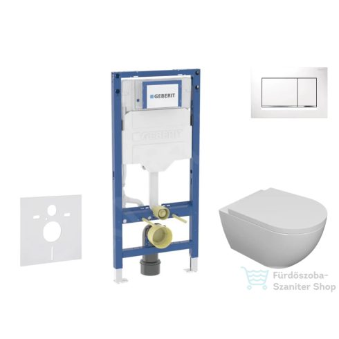 Geberit Duofix falra szerelhető WC szett, Kielle Oudee WC és softclose ülőkével, Geberit Sigma 30 fehér/króm nyomólappal SANI11CA3101B