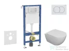 Geberit Duofix falra szerelhető WC szett, Kielle Oudee WC és softclose ülőkével, Geberit Delta01 fehér nyomólappal SANI11CA3102B