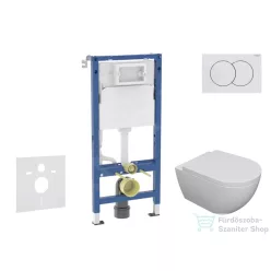   Geberit Duofix falra szerelhető WC szett, Kielle Oudee WC és softclose ülőkével, Geberit Delta01 fehér nyomólappal SANI11CA3102B