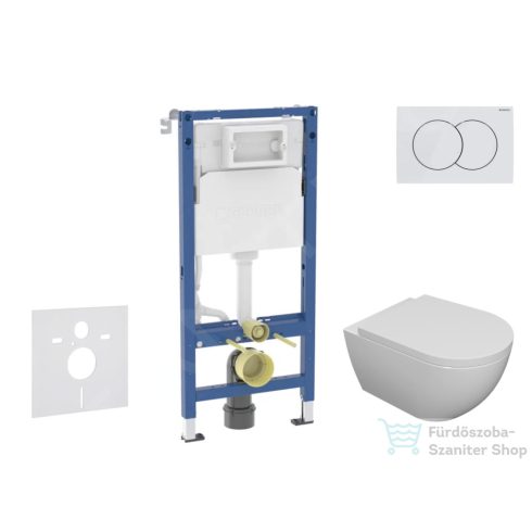 Geberit Duofix falra szerelhető WC szett, Kielle Oudee WC és softclose ülőkével, Geberit Delta01 fehér nyomólappal SANI11CA3102B