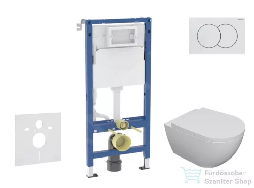 Geberit Duofix falra szerelhető WC szett, Kielle Oudee WC és softclose ülőkével, Geberit Delta01 fehér nyomólappal SANI11CA3102B